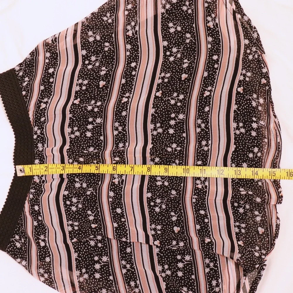 Disney Black and Pink Striped Circle Skirt